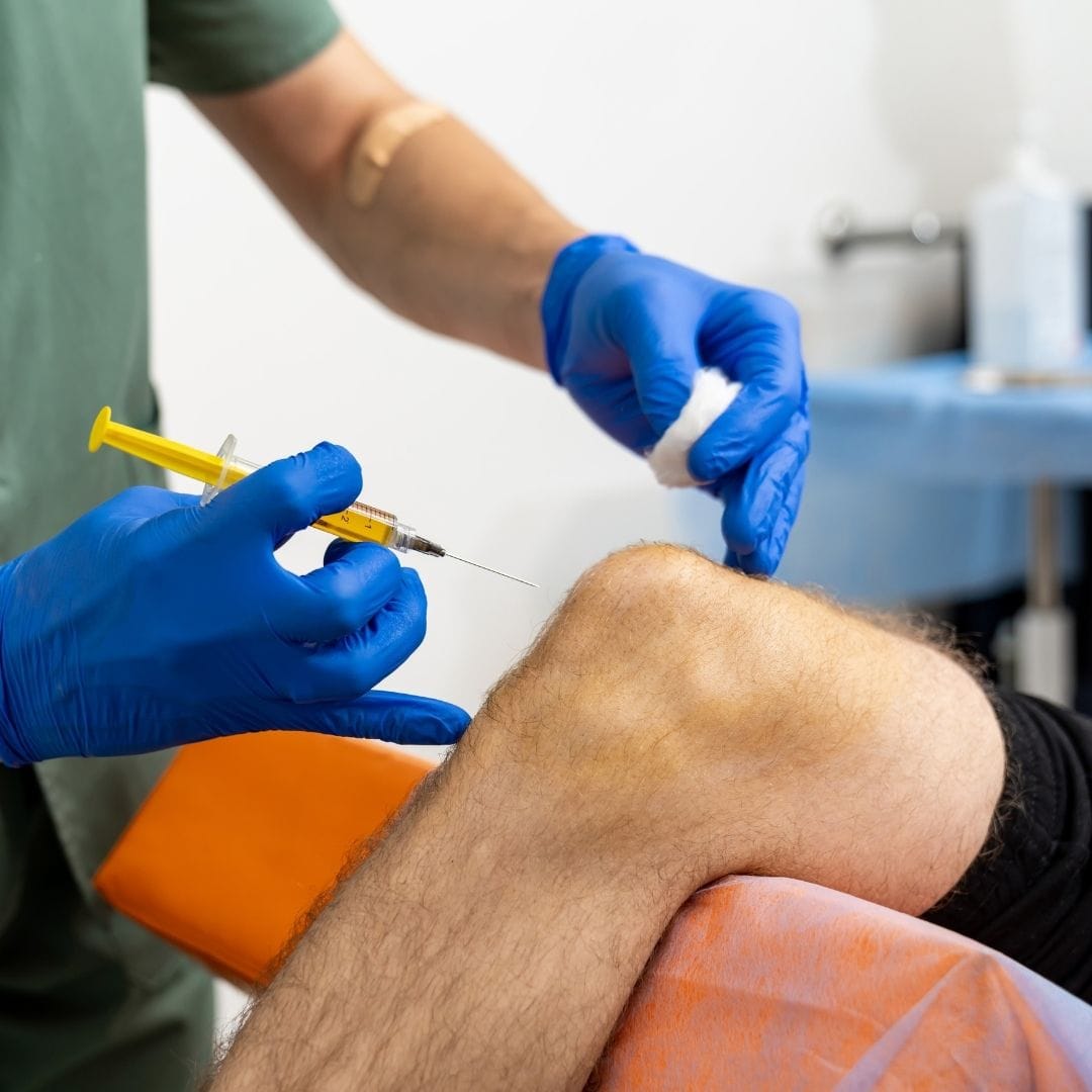 Knee bursitis aspiration injection treatment Pure Ortho Hospitals Hyderabad