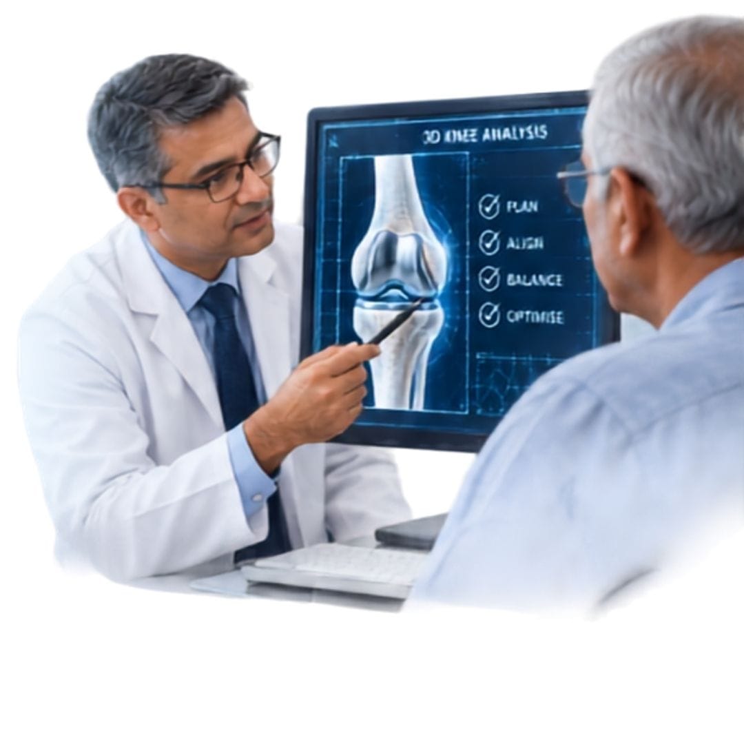 Robotic knee replacement surgery 3D planning Pure Ortho Hospitals Hyderabad Sainikpuri